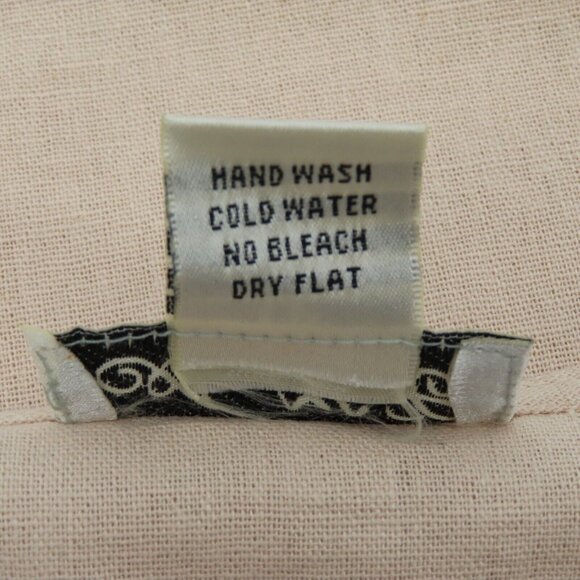 AKC Women Large Petite LP Pink Embroidered Flip Flops Linen Blend Tank Top Shirt - Picture 7 of 8